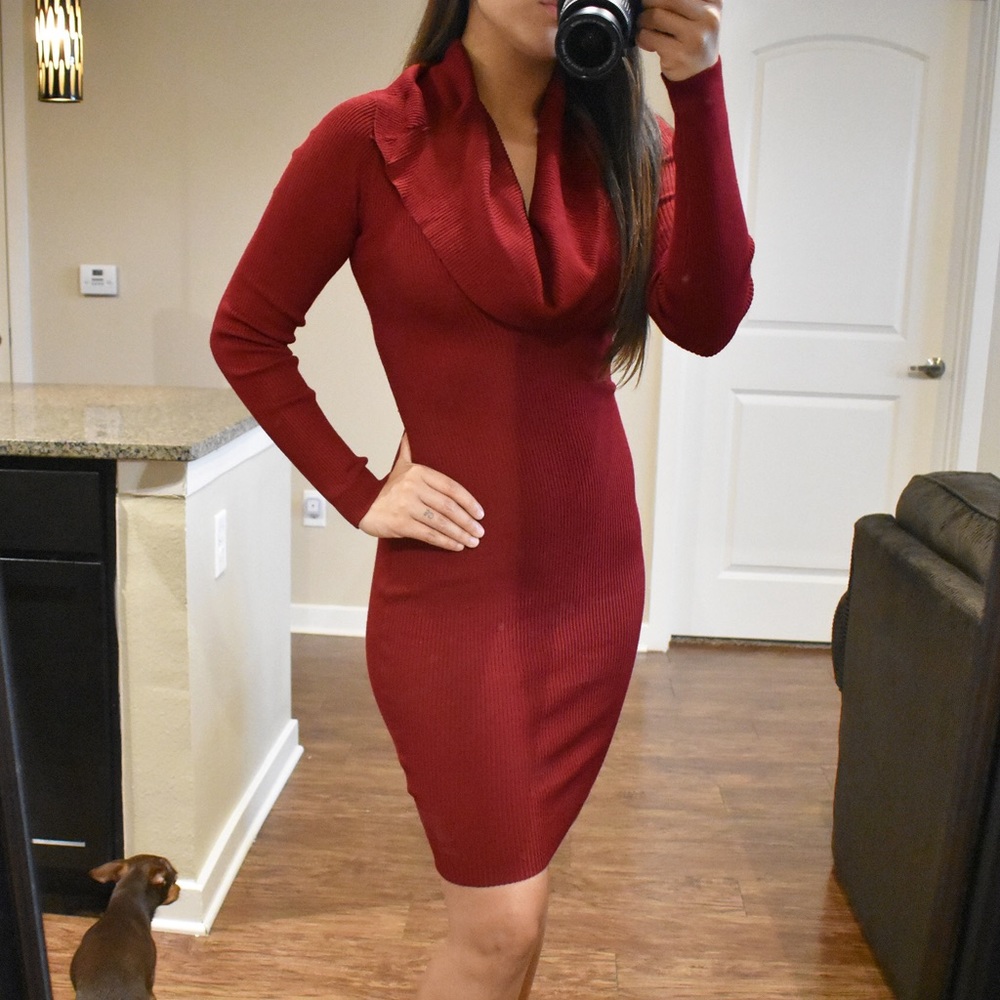 🔃 Long Sleeve Cowl Neck Dress